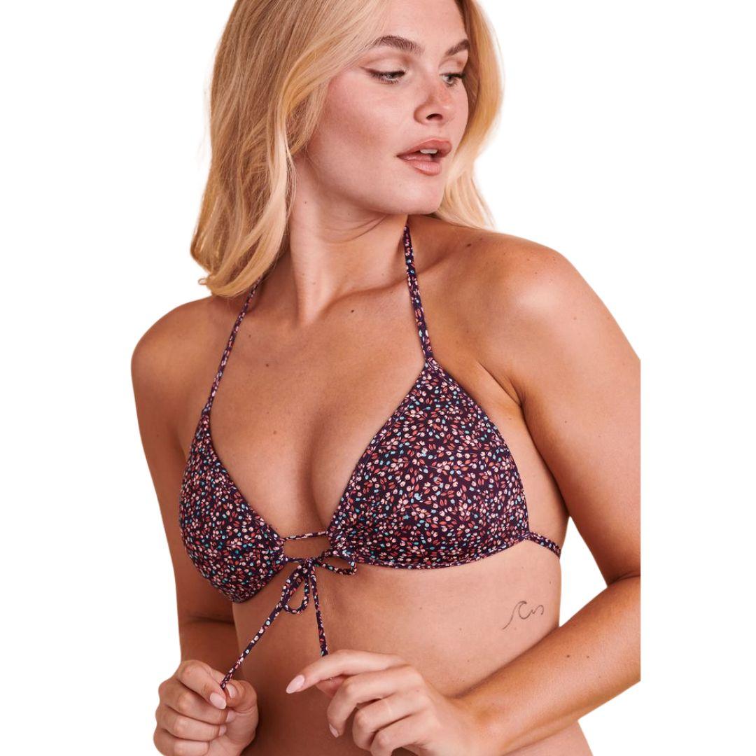 Eidon Women's Wildflowers Summer Push-Up Bikini Top